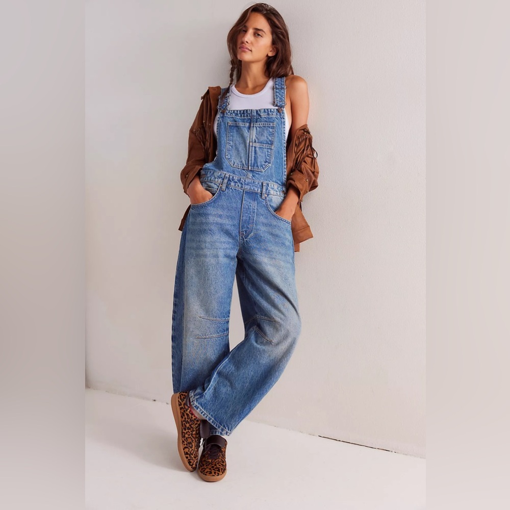 We The Free Good Luck Barrel Overalls